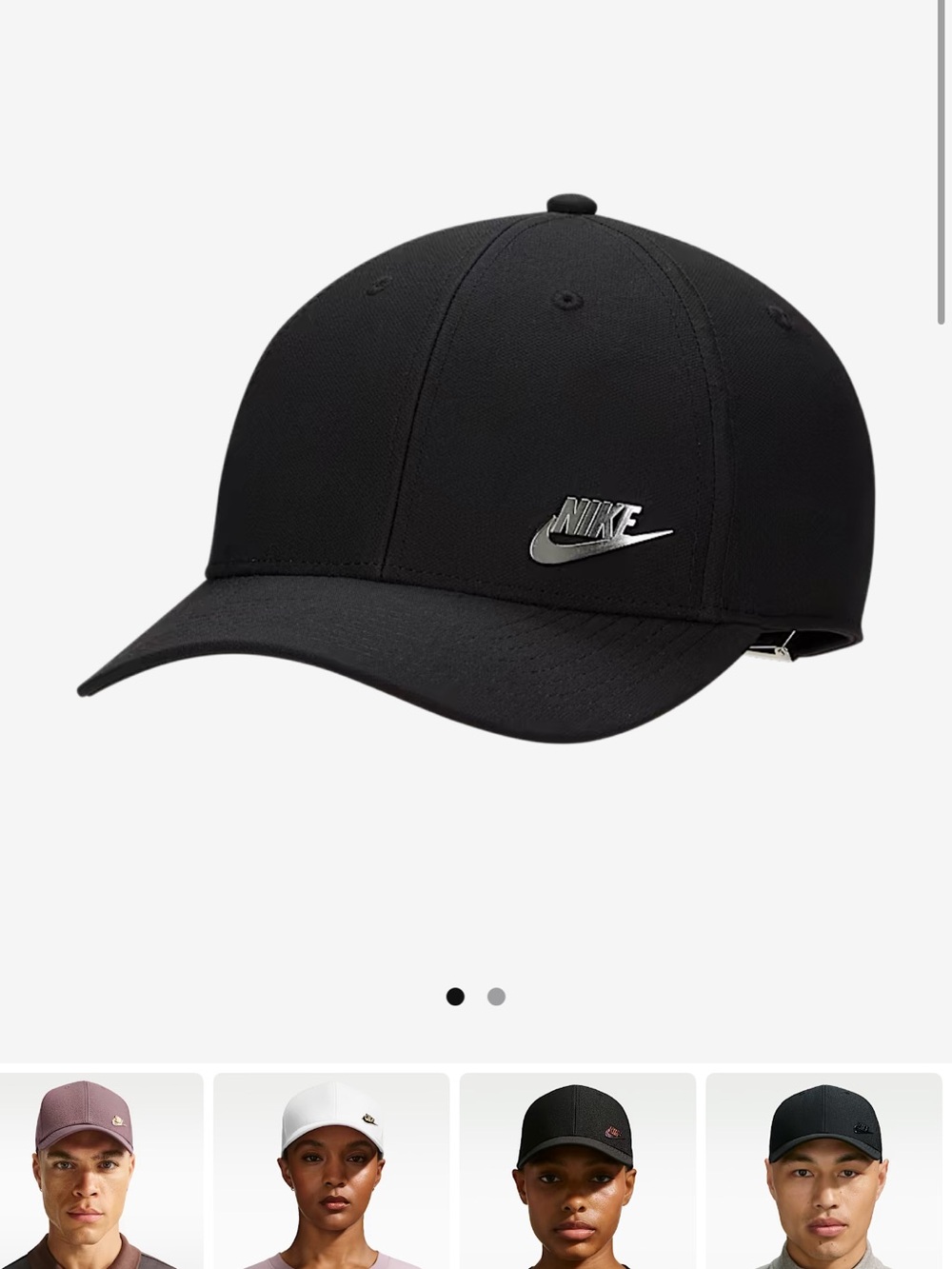 Nike Black unisex Swoosh Metal Logo Cap